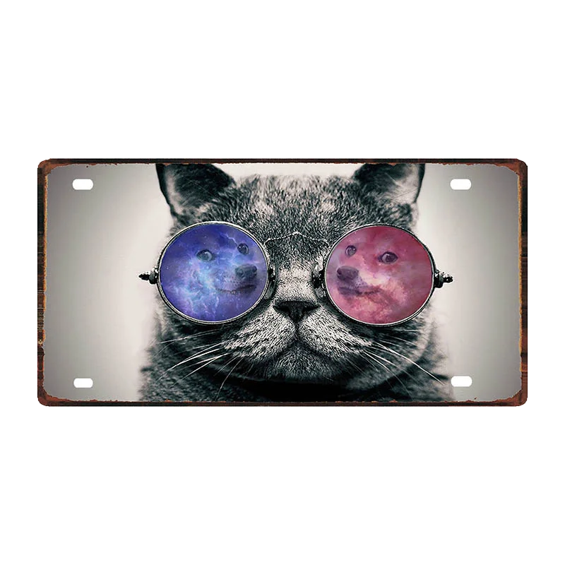 Кошка Собака 30X15 см номерной знак животных металлический знак для Wall Art Pet Shop Ресторан Хоум Винтаж декор 30X15 см DDC-0019A - Цвет: DC-0019