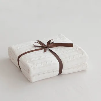 

Summer Spring White Red Grey Knit Blanket Sofa Blanket Office Nap Blanket Towel Summer Air Conditioning Blankets for Beds