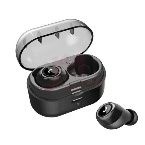 MEUYAG мини беспроводные Bluetooth наушники 3D стерео звуковая гарнитура спортивные наушники с двойным микрофоном и зарядным устройством - Цвет: black