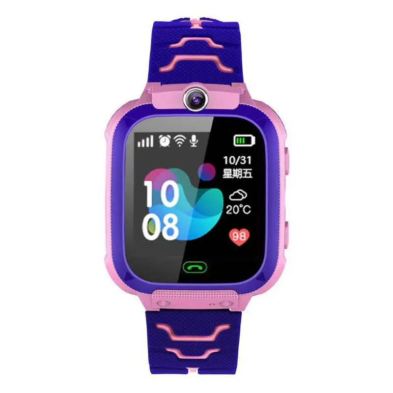 Новые смарт-часы LBS Детские Смарт-часы детские часы для детей SOS Вызов локатор трекер анти потеря монитор+ коробка - Цвет: Розовый