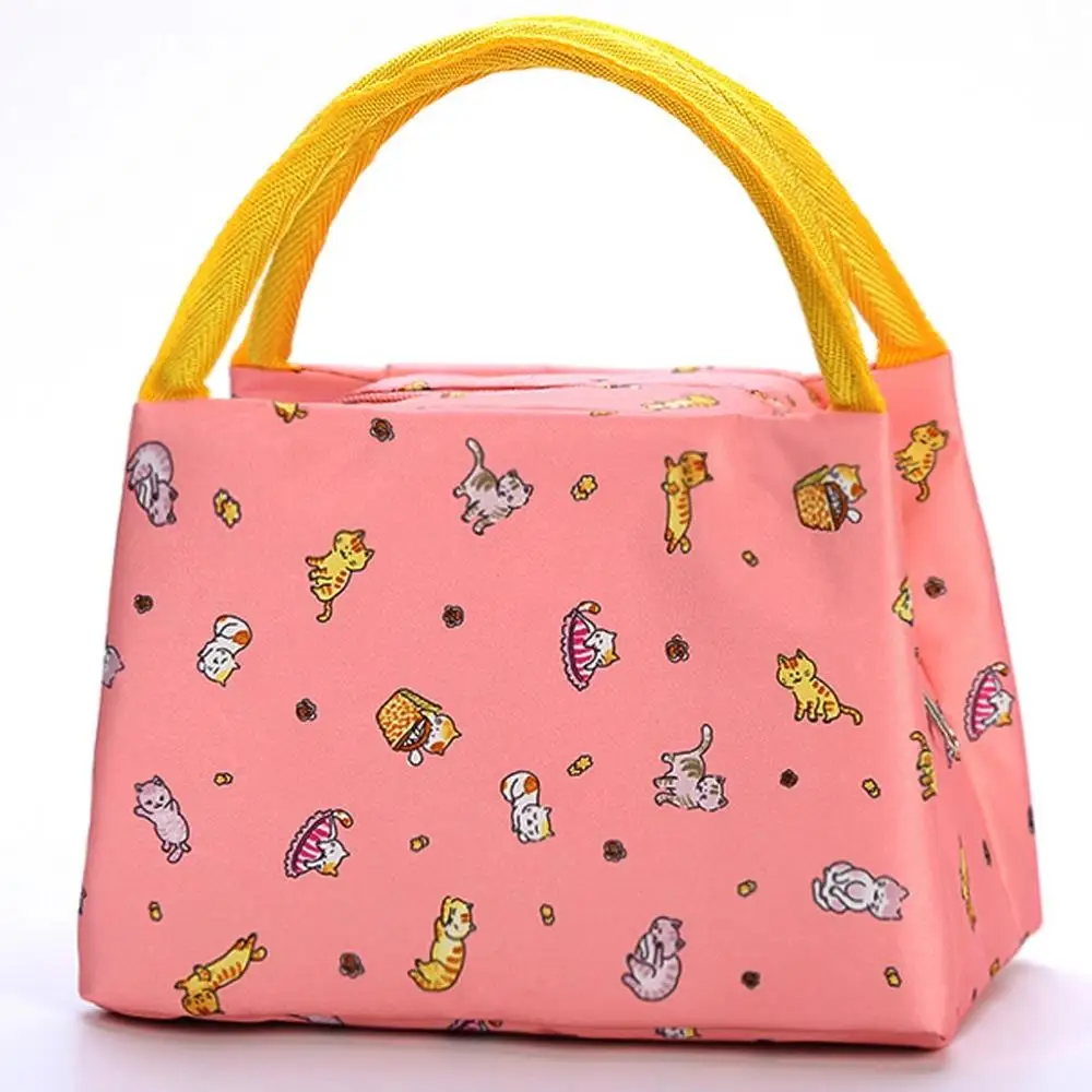 Functional Pattern Cooler Lunch Box Portable Insulated Canvas Bag Thermal Food Picnic Storage Pouch Bags For Women#D | Функциональные