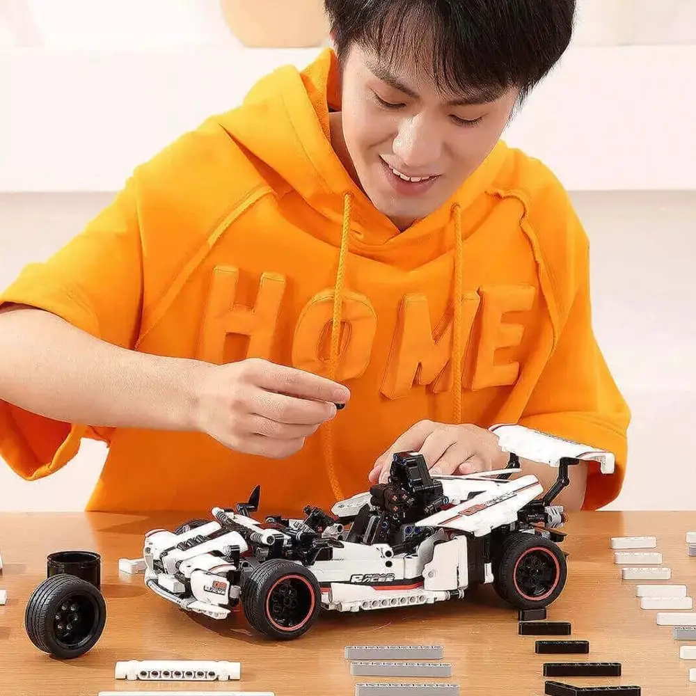 Умные строительные блоки Xiaomi MITU, гоночный автомобиль, детская игрушка, Электрический Bluetooth 5,0, приложение, умный пульт дистанционного управления, 900+ запчасти