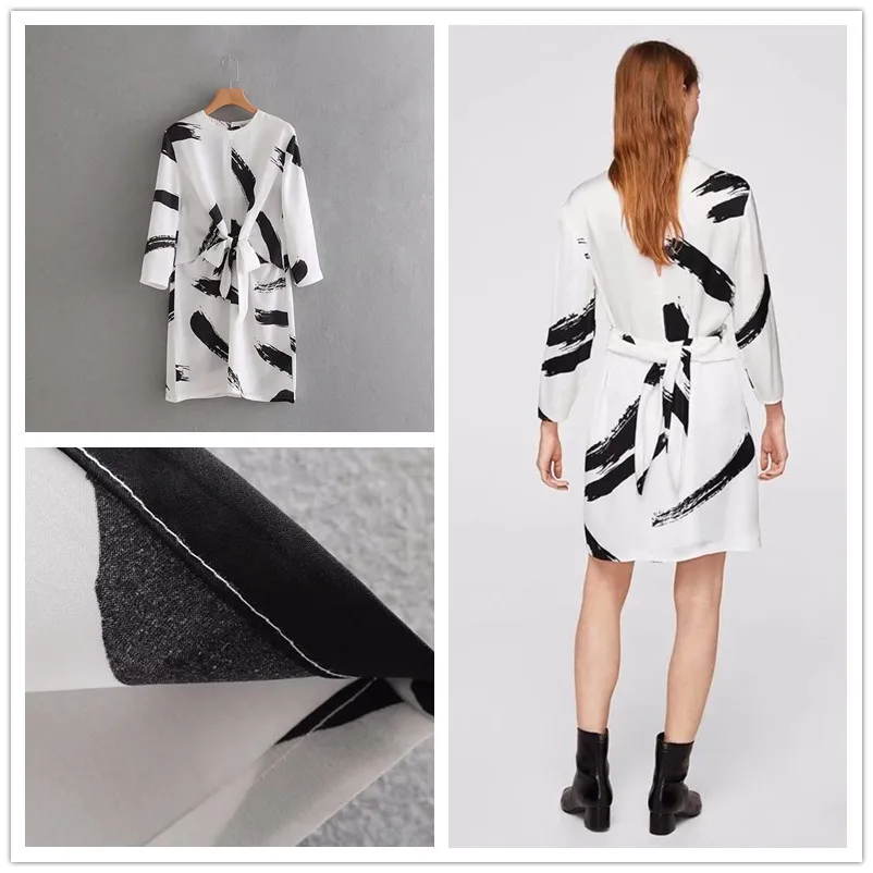 

Ink Dress Women's 2018 Summer Korean-style Mid-length Printed Ethnic-Style Waist Hugging Slimming Long Skirts Fashion S8497