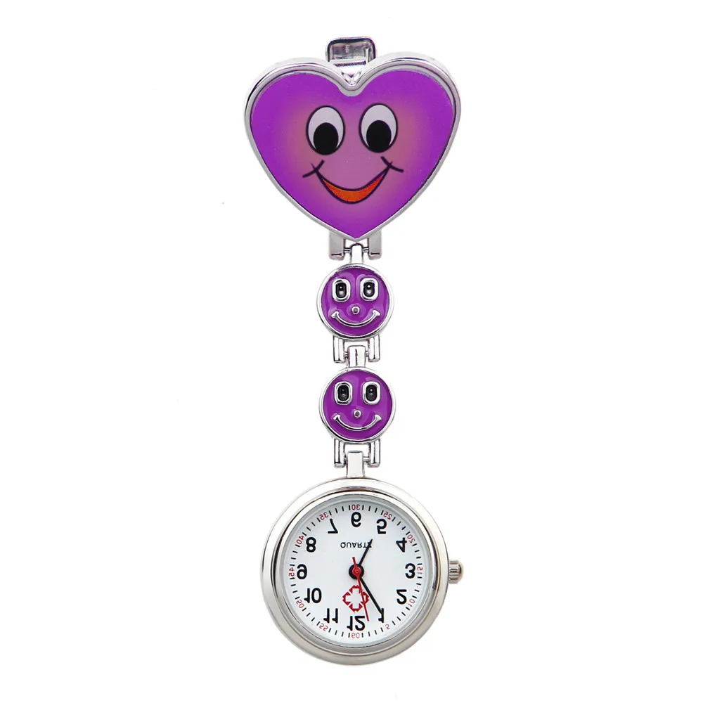 В форме сердца кварцевый механизм Медсестры Брошь Брелок Туника карманные часы оптом Relogio De Bolso#4O15