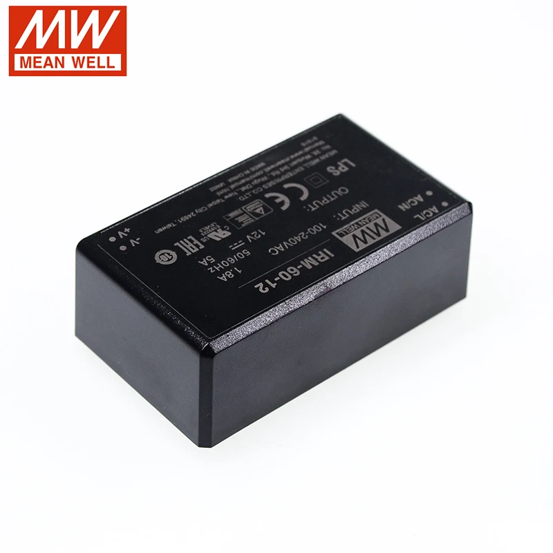 MEAN WELL IRM-60-12 60 Вт PCB собрать инкапсулированный модуль питания 110 В/220 В переменного тока до 12 В постоянного тока 5A модуль тип электрического питания