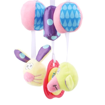 

Blue Purple Elephant Baby Kids Soft Bed Hanging Toy Cartoon Animal Plush Doll Hanging Rattle Bell Plush Grasp Toy for Children