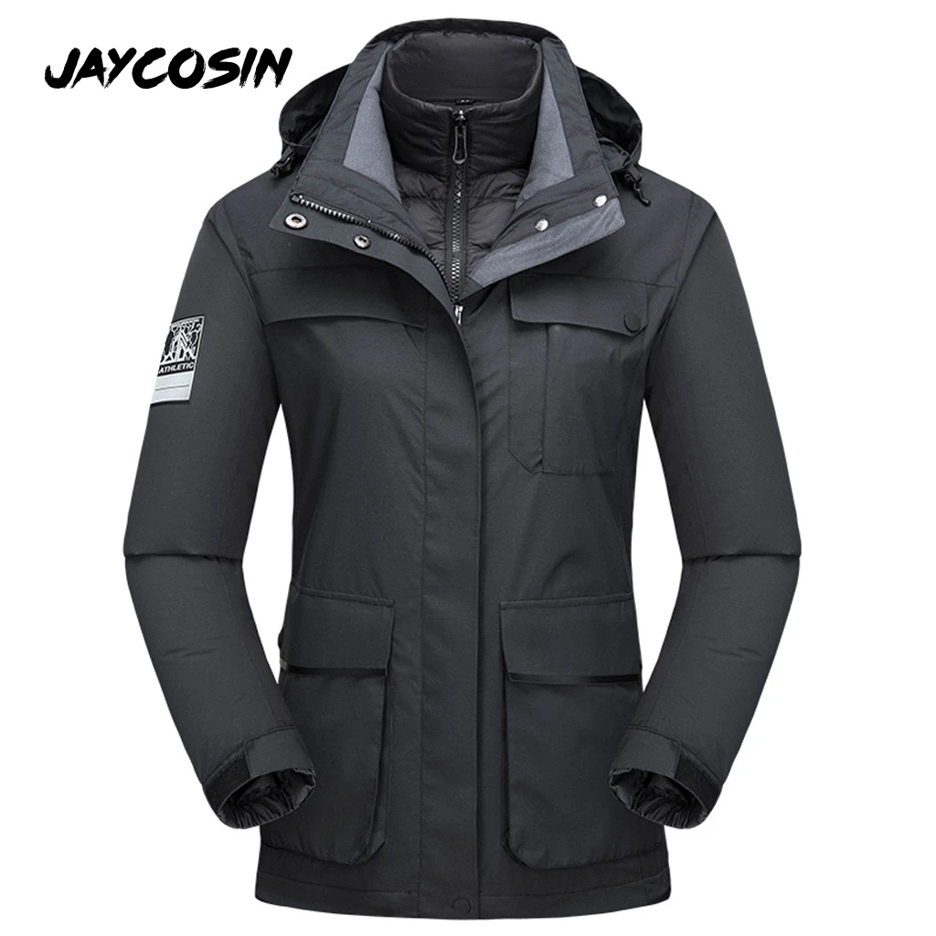 JAYCOSIN, женская спортивная куртка, двухсекционная, с капюшоном, с подкладкой, с внутренней и внешней стороны, блузка на молнии, теплая, плюс, для девушек, водонепроницаемая, спортивная одежда