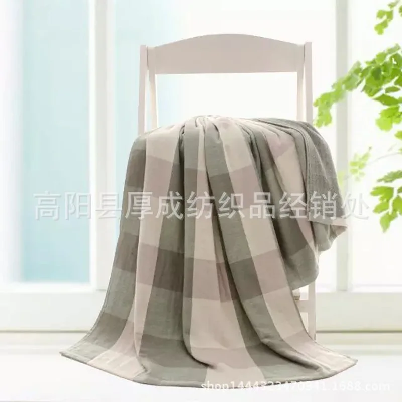 

100% Cotton Gauze Large Squares Bath Towel Japanese-style Pastoral Style Front Gauze Back Looped Pile High-End Business Bath Tow