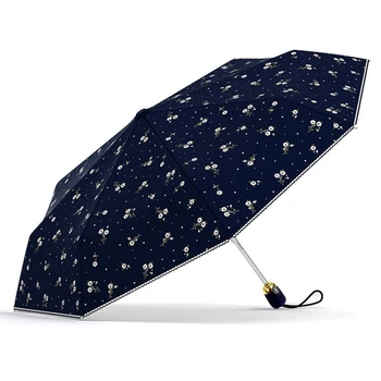 

OLYCAT Automatic Folding Rain Umbrella Waterproof Anti UV Sun Umbrellas with Small Floral Pattern Cute Umbrella