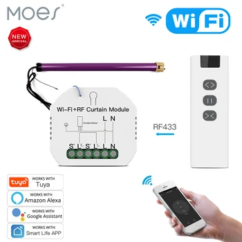 

WiFi RF Smart Curtain Module Switch for Electric Roller Shutter Motor Tuya Wireless Remote Control Work with Alexa Google Home