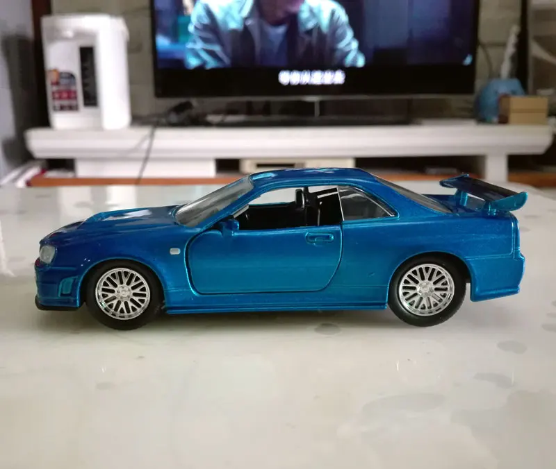 JADA 1/32 масштабные автомобильные игрушки Nissan Skyline GTR R34 литая металлическая модель автомобиля игрушка для подарка/детей/коллекции