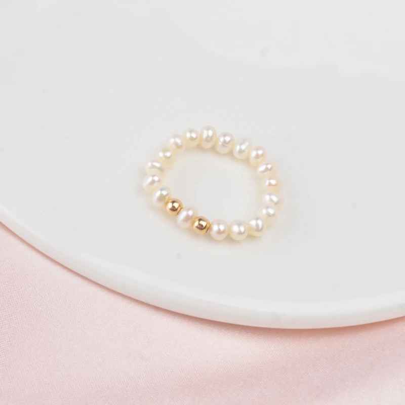 ASHIQI модные 3-4 мм Мини Маленькие натуральные кольца из пресноводного жемчуга для женщин Настоящее серебро 925 пробы ювелирные изделия для женщин подарок - Цвет камня: Oval pearl - White