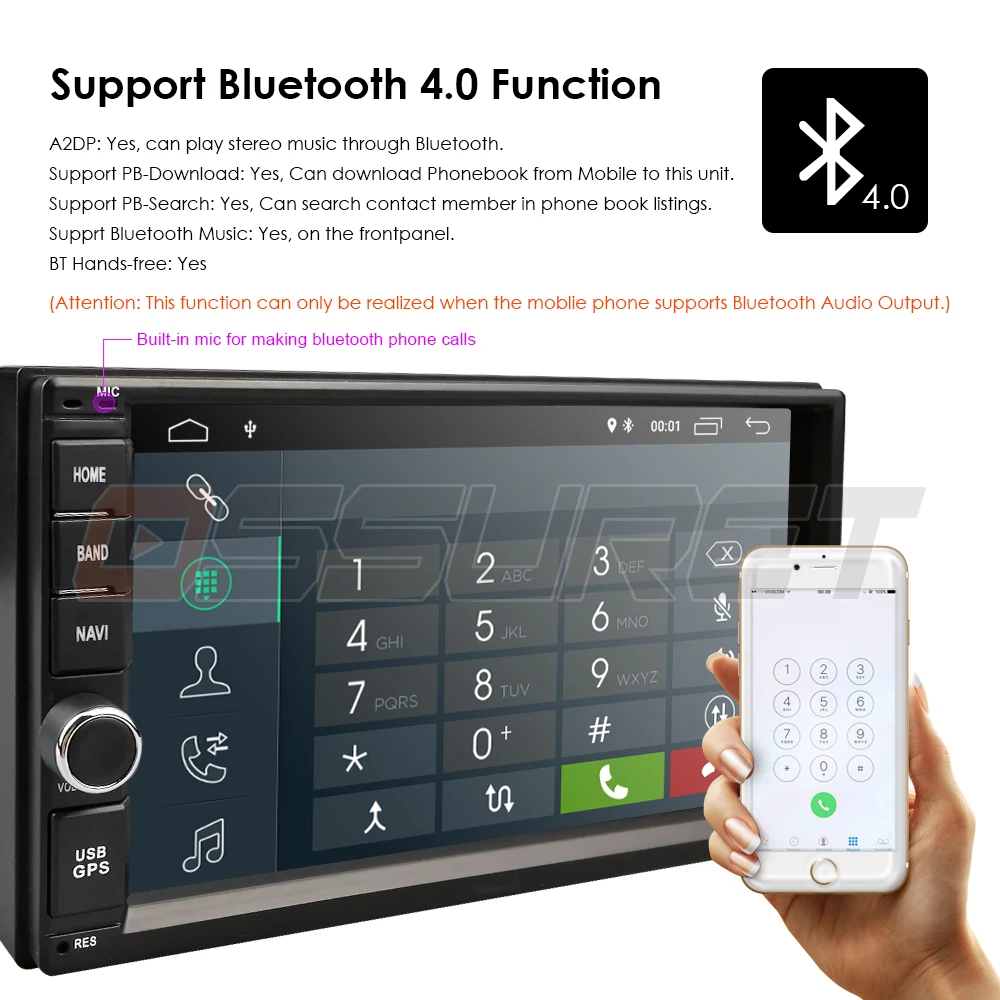 Excellent Double DIN Android 9.0 Car Multimedia Player No DVD OBD2 MP5 Touch Screen Digital Display Bluetooth USB Autoradio WIFI DVR 8