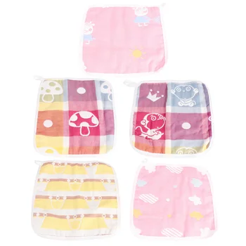 

5Pcs Baby Towels Water-absorbing Cloth Microfiber Cleaning Towel for Kids Cartoon Cotton Kerchief
