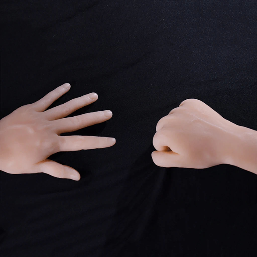 2pcs Men's Fake Hands Mannequin for Tattoo/Nail Art Practice Jewelry/Glove/Watch/Ring Display, Prop Stage Hands