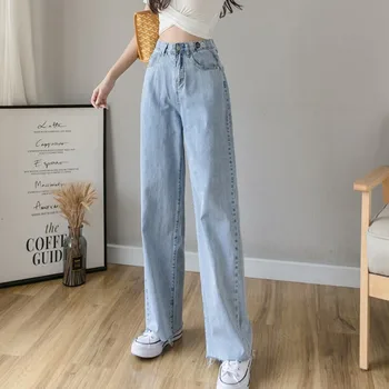 

Woman Jeans High Waist Clothes Wide Leg Denim Clothing Streetwear Vintage Quality 2020 Summer Fashion Harajuku loose Pants