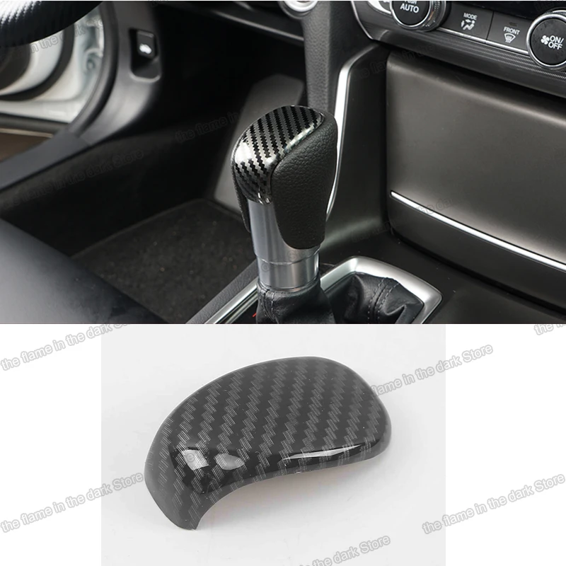 carbon fiber car gear shift knob head cover trims for honda accord 2018 2019 2020 2021 2022 10 gen 10th sport auto decoration | Автомобили