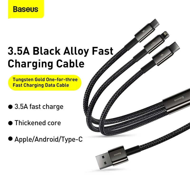 Baseus 3-in-1 Multi-Connect USB Type C Charging Cable