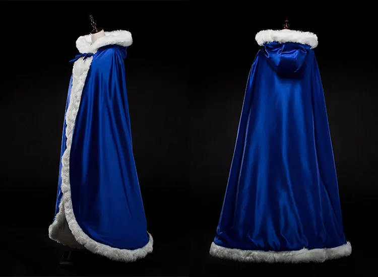 Женский Длинный плащ, Синие Свадебные Шали, теплая зимняя накидка, куртки, свадебные аксессуары