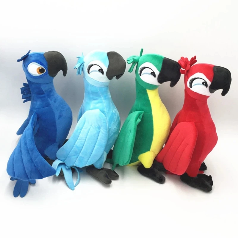 30CM New Rio 2 Movie Cartoon Plush Toys Blue Parrot Blu & Jewel Bird Dolls Christmas Gifts For Kids Plush Toy 6 pcs bird parrot toys bird swing toy