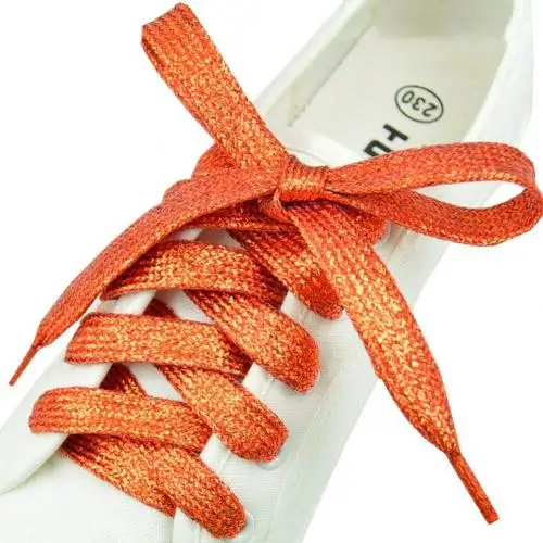 1 шт., женские и мужские спортивные шнурки, кроссовки, обувь на плоской подошве, с кружевным ремешком - Цвет: Оранжевый