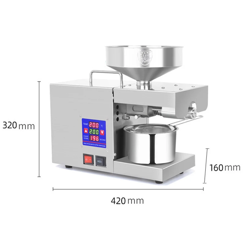 Intelligent temperature control household oil press 600-1500W automatic frying-free peanut oil production stainless steel family 4