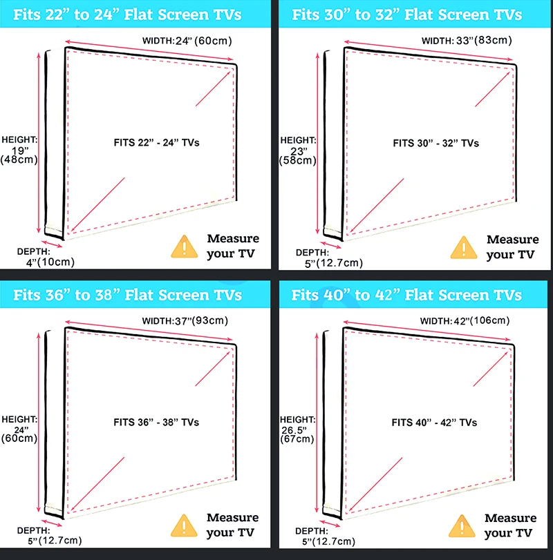 Outdoor 600D Waterproof TV Cover 22-55 inch LCD/LED TV Dust-Proof Cloth Protect TV Screen Universal TV Cover