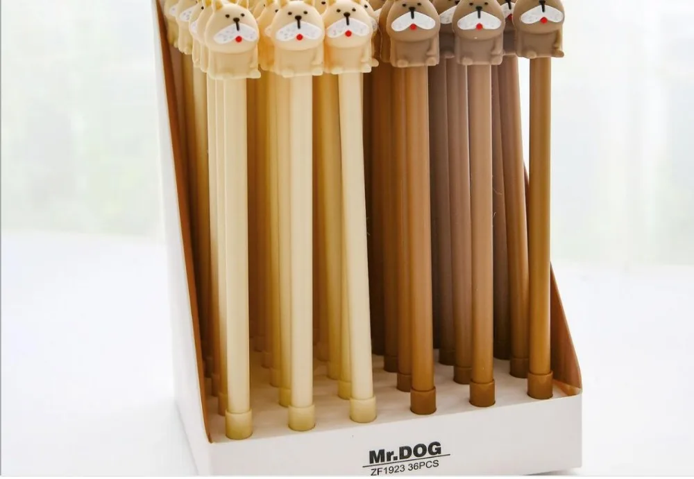 many design cat dog bear monkey christmas Doughnut ice cream penguin frog panda gel pen cartoon black neutral pen 0.5mm 36pc/lot