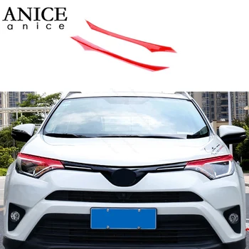 

2pc PVC brow Truck Parts Front Head Light Cover Fit For Toyota RAV4 2016 2017 2018