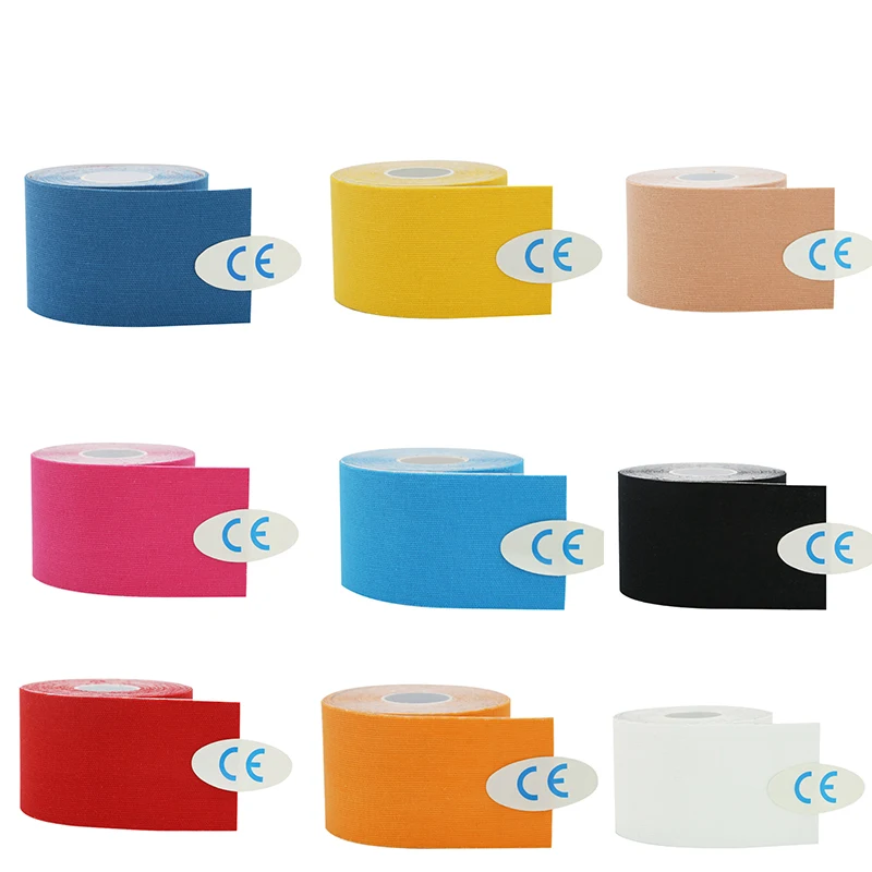 Elastic kinesiology sports tape athletic strapping gym tennis fitness running bandage knee muscle pain relief knee pads care sports tape kinesiology tape