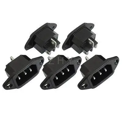 

5 Pcs C14 Power Supply Socket Adapter Black for Electric Cooker