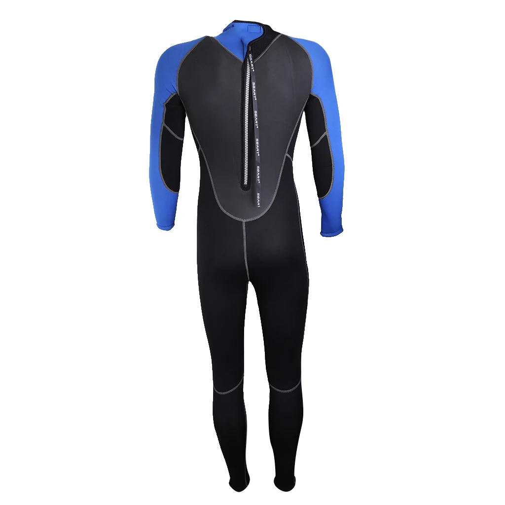 Mens 3mm Neoprene Surf Suit Back Zip Full Wetsuit Sports Skins Suit Wetsuits for Kayaking Snorkeling Scuba Diving 