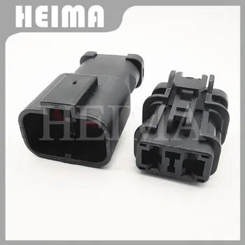 

1 set black 6.3mm 2 pin way male female sealed waterproof auto speed water temperature plug connector 7222-6423-30 7123-6423-30