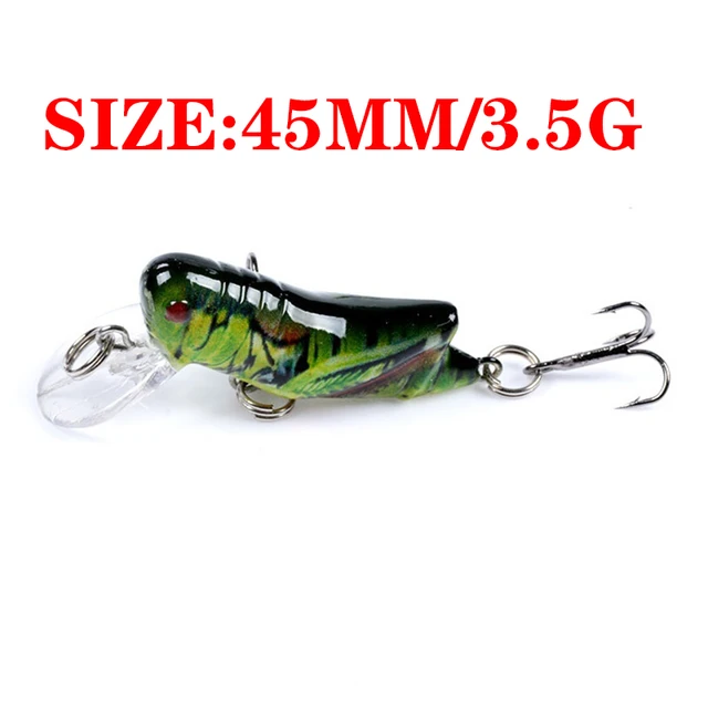 Versatile 5cm Grasshopper Insect Fishing Lure for Various Fish Species