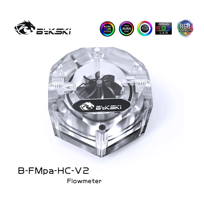 Débitmètre à Eau PC - Indicateur à Turbine 2 Voies, Filetage G1/4, 8 Roues, Pour Watercooling