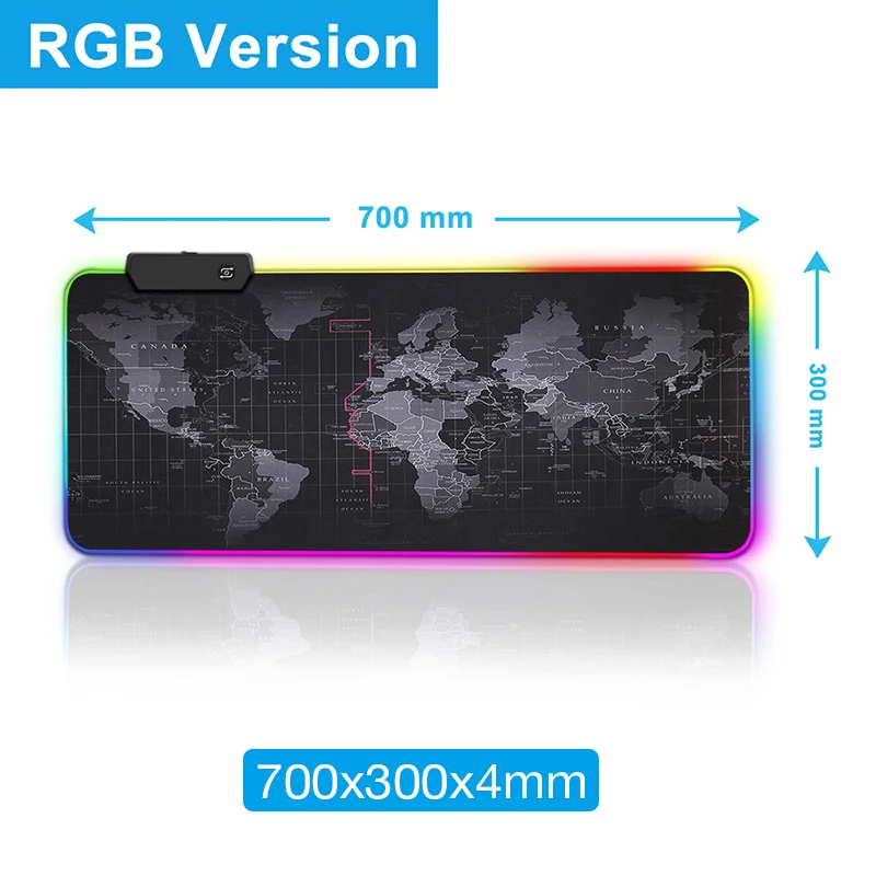Black-8 Игровой коврик для мыши Led RGB большой коврик для мыши геймер большой коврик для мыши компьютерный коврик для мыши Подсветка XXL Поверхность Коврик для мыши Клавиатура Настольный коврик - Цвет: Black-8