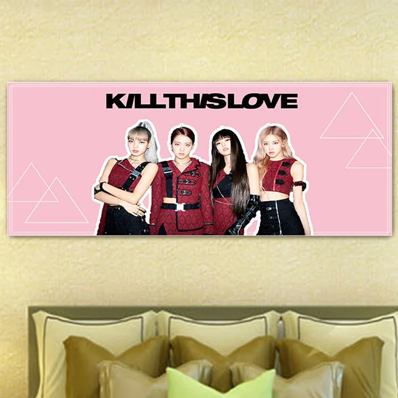

1Pcs Kawaii Blackpink Concert Support Hand Banner KILL THIS LOVE New Album Fabric Hang Up Poster Stationery Set For Fans Gift