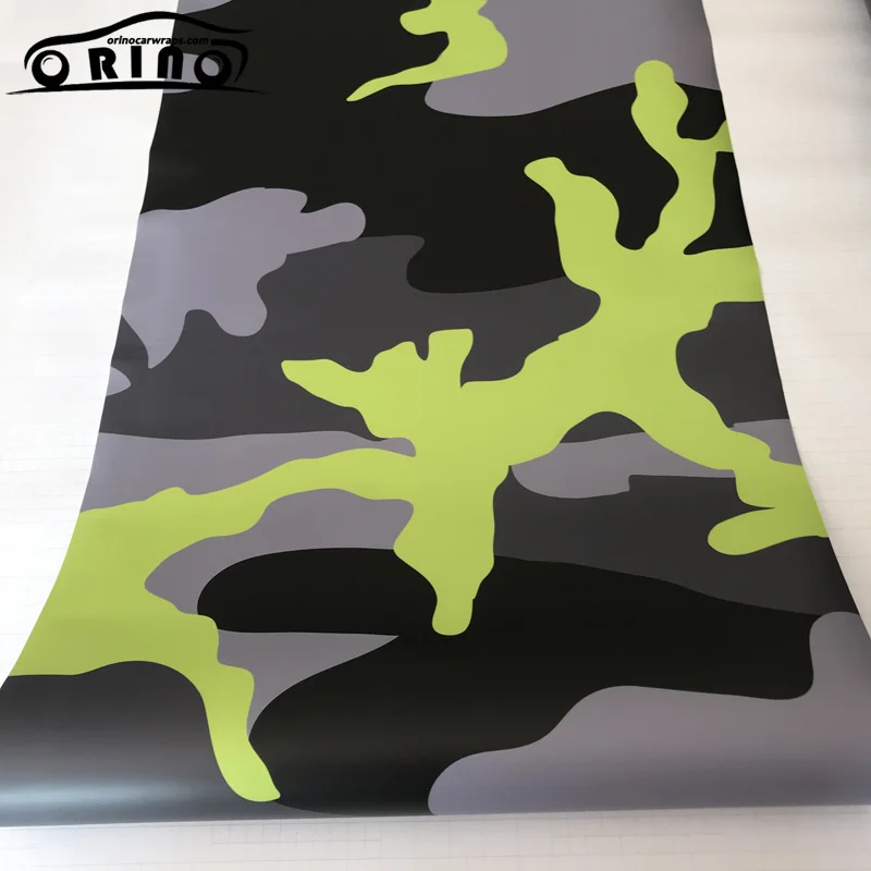Black Grey Green Camouflage Vinyl Film-6