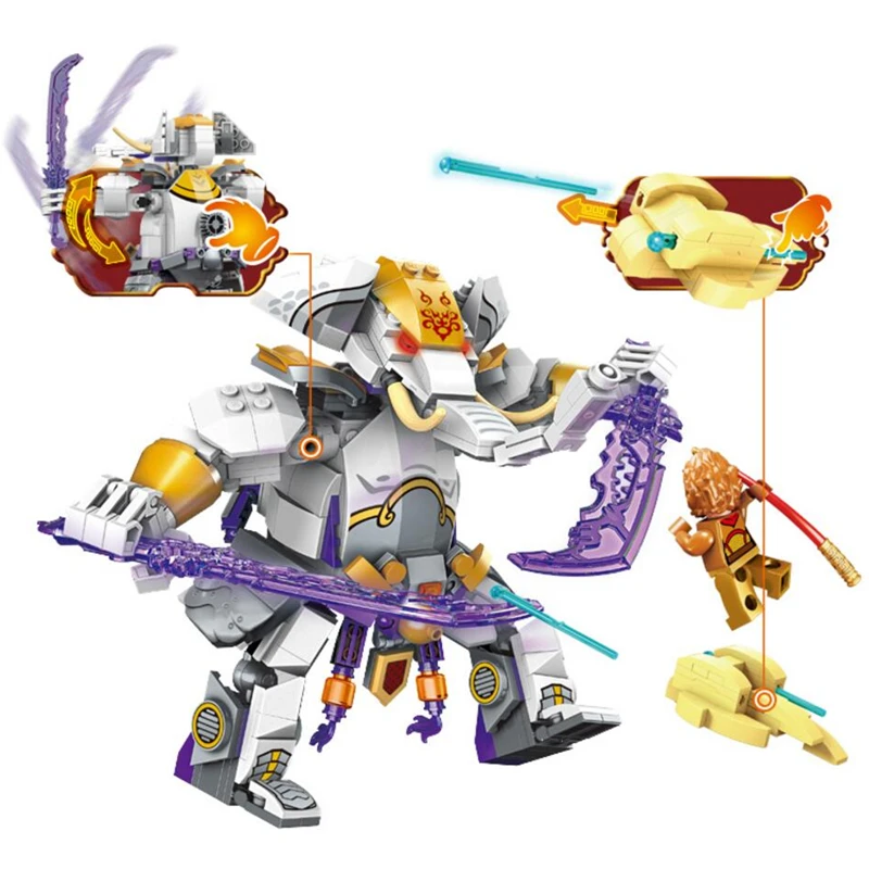 

ENLIGHTEN Journey West Lion Camel Ridge Shooting Fighting Pig Marvel Building Blocks Kits Compatible with Toys