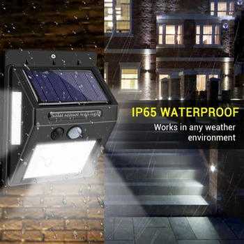 

LED Solar Light Outdoor Solar Lamp With Motion Sensor Solar Powered Waterproof Wall Light For Garden Yard Path Decoration