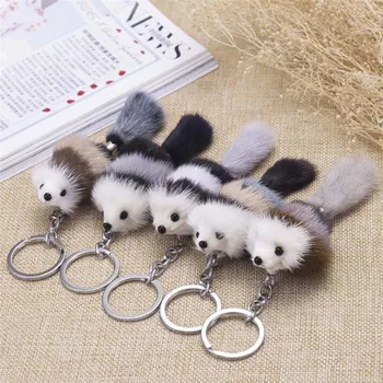 

Cute Fluffy Crown Bow-knot Fox Ball Key Chain Rings Pompom Artificial Fox Fur Charm Keychain Car Bag Key Ring Women Jewelry