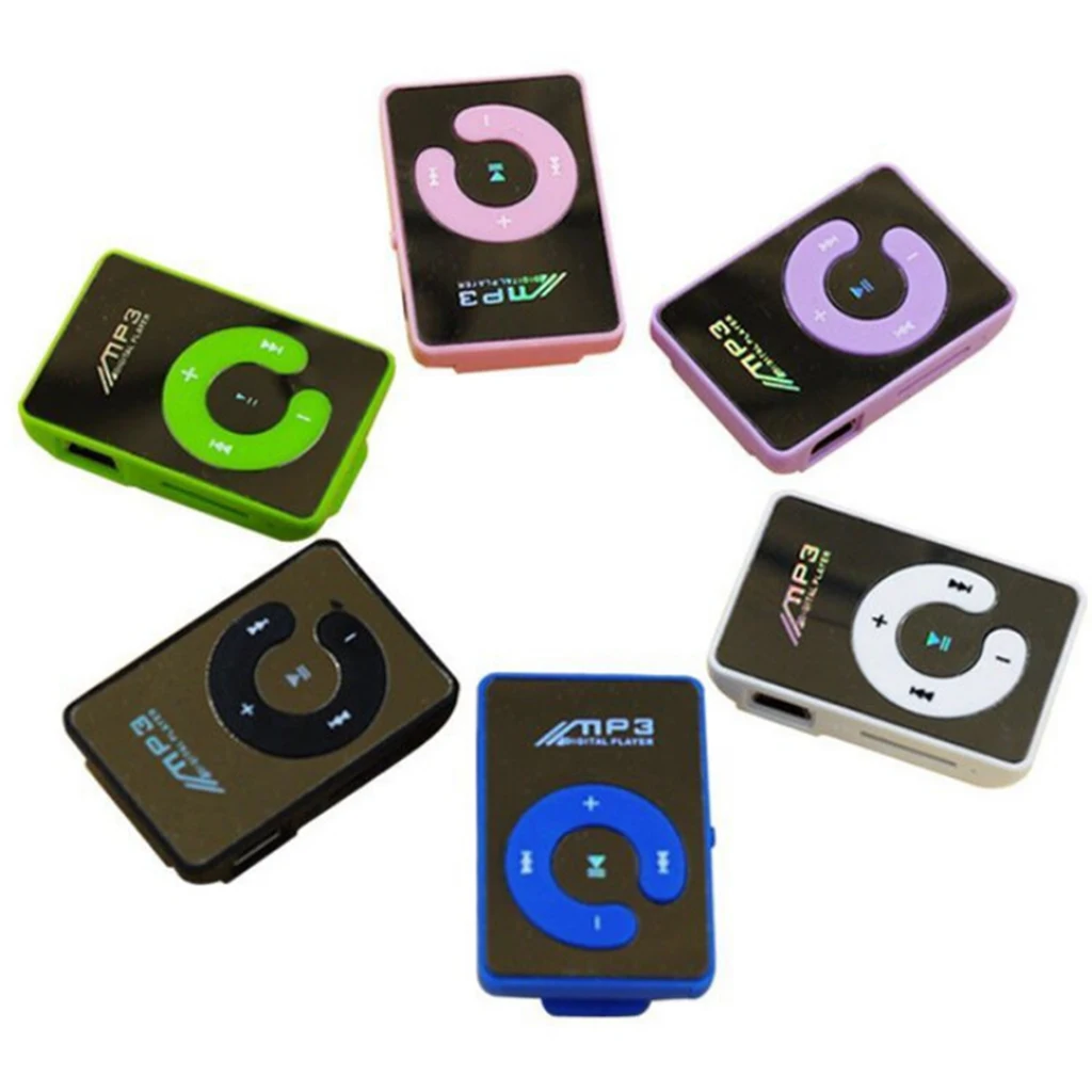 Mirror Portable MP3 player Mini Clip MP3 Player waterproof sport mp3 music player mp3 Support For MicroSD TF Card Media Player