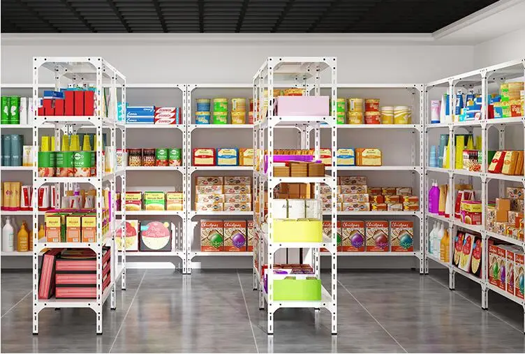 

Shelf storage angle steel display shelf supermarket storage shelf multilayer landing balcony iron frame free combination