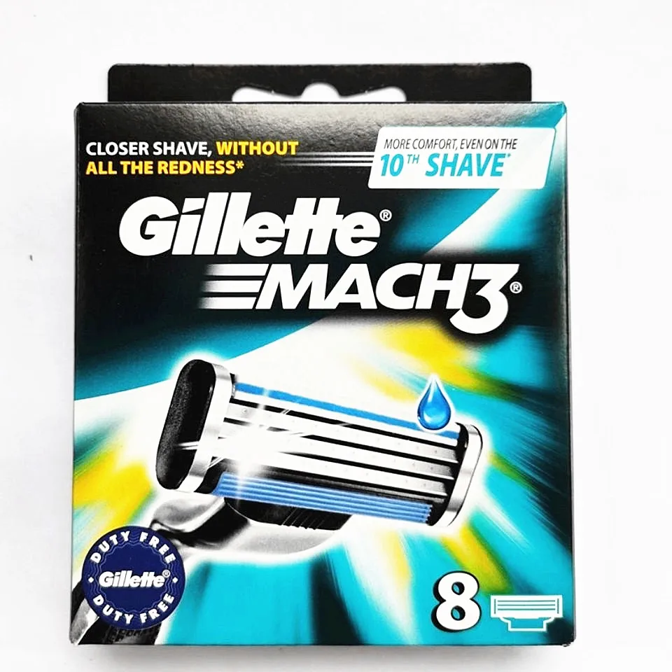 8 шт./упаковка бритвенные лезвия для gillette mach 3 | Красота и здоровье