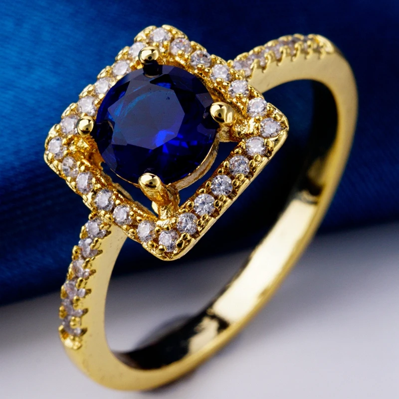 Романтическое сердце AAA кубический цирконий палец кольца для женщин и мужчин юбилей обручальное кольцо невесты позолоченные ювелирные изделия