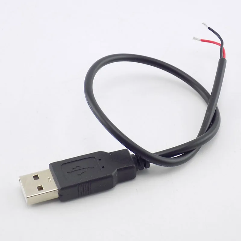 0,3/1/2 M DC 5V USB 2,0 Тип A входящий штекер 2 Pin кабель Питание зарядное устройство для смарт-устройств Разъем DIY провода N11