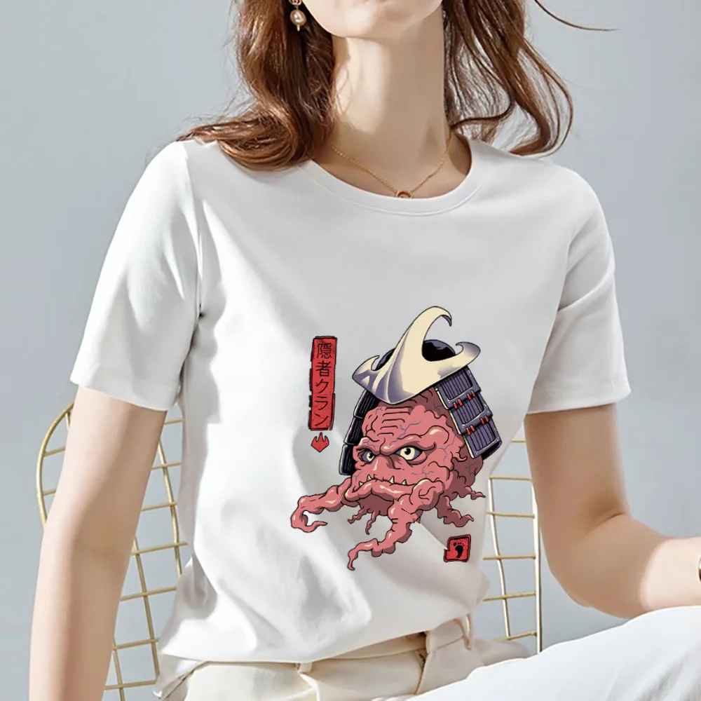 

Summer Women's Fashion Street T-shirt Casual Cute Monster Printing Pattern Series Round Neck Blouse Comfortable Lady White Shirt
