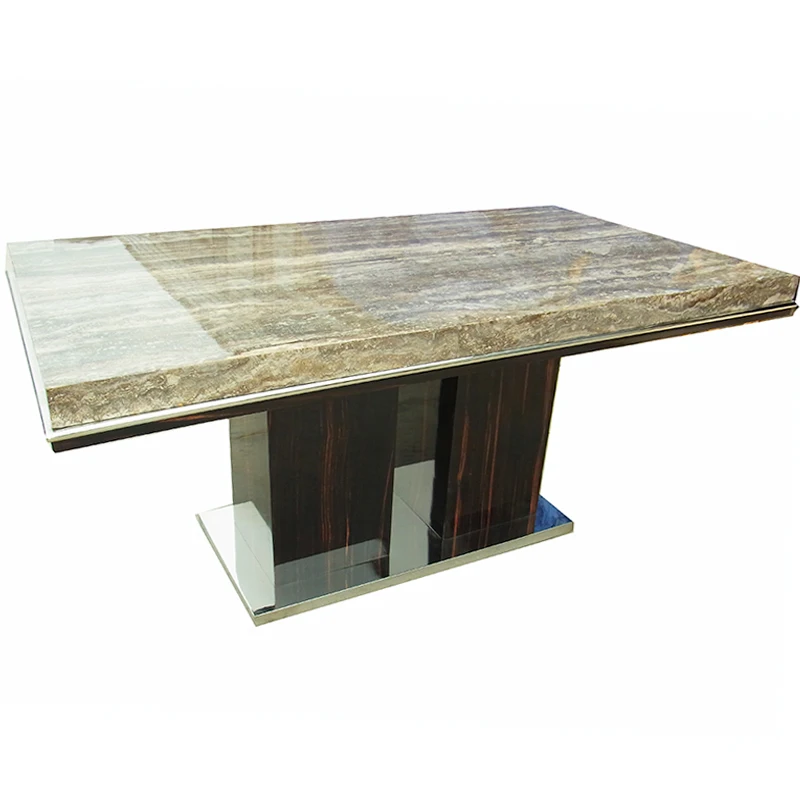 Современная роскошная мебель для столовой деревянный обеденный стол с каменным верхом - Color: Dining table