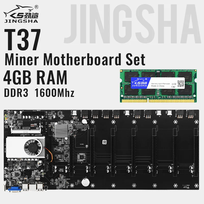 BTC-37 Miner материнская плата CPU набор 8 Слот для видеокарты DDR3 Встроенный интерфейс VGA