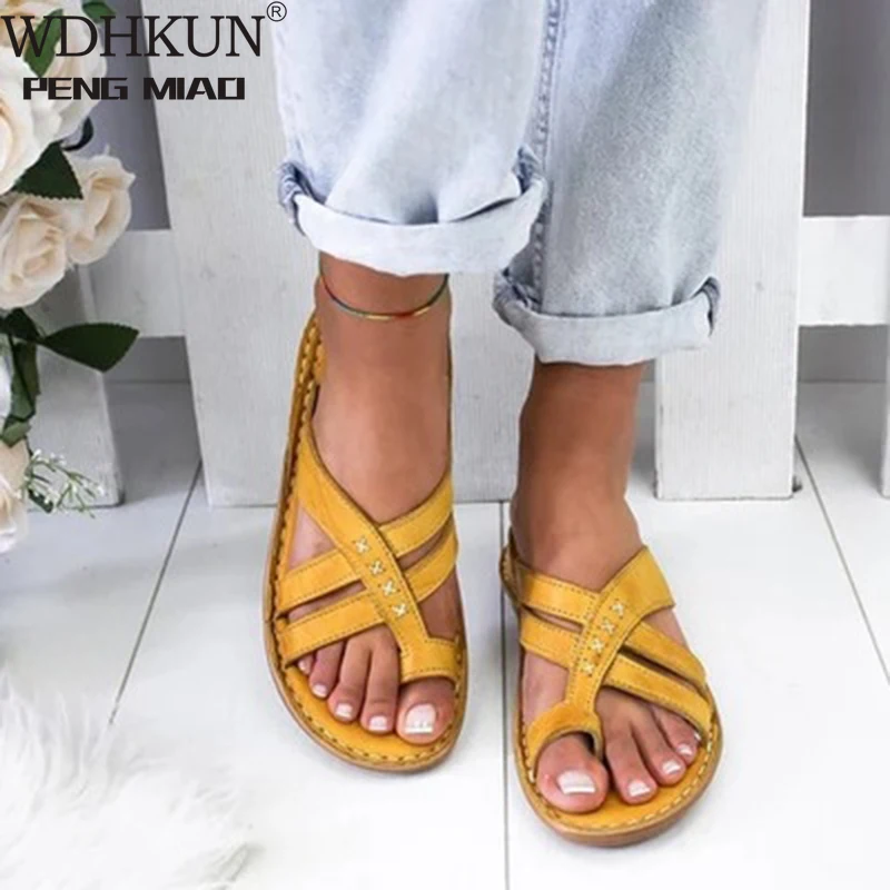 

Gladiator Sandals Women Comfy Slippers 2020 Fahion Roman Wedge Sandals Low Heels Beach Shoes Casual Flip Flops Sandalia Feminina